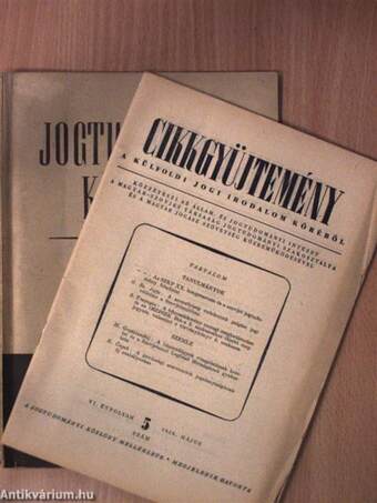 Jogtudományi Közlöny 1956. május/Cikkgyüjtemény a külföldi jogi irodalom köréből