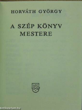 A szép könyv mestere (minikönyv) (számozott)