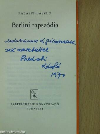 Berlini rapszódia (dedikált példány)