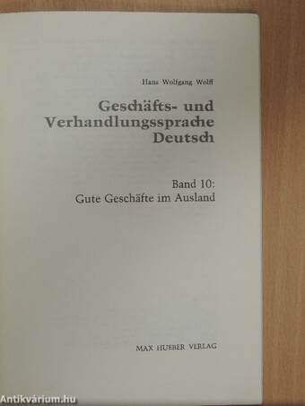 Geschäfts- und Verhandlungssprache Deutsch 10.