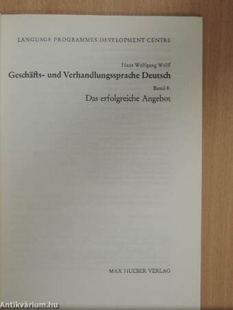 Geschäfts- und Verhandlungssprache Deutsch 8.