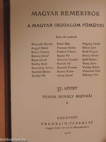 Tompa Mihály munkái I-IV.