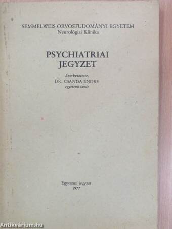 Psychiatriai jegyzet