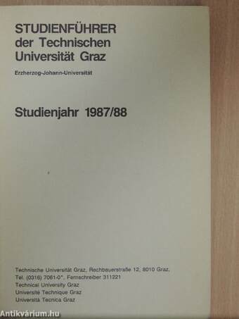 Studienführer der Technischen Universität Graz Studienjahr 1987/88