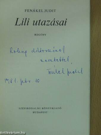 Lili utazásai (dedikált példány)