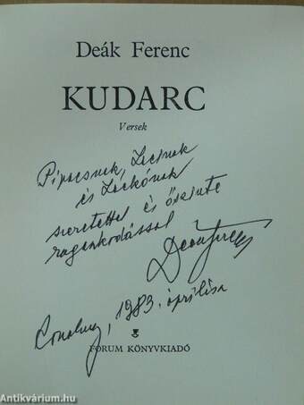 Kudarc (dedikált példány)