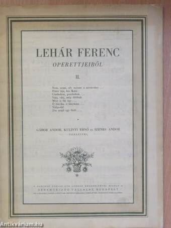 Lehár Ferenc operettjeiből II.