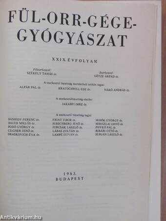 Fül-orr-gégegyógyászat 1983-1984. január-december