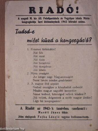 Riadó! 1943. február