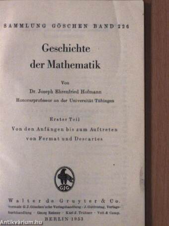 Geschichte der Mathematik 1.