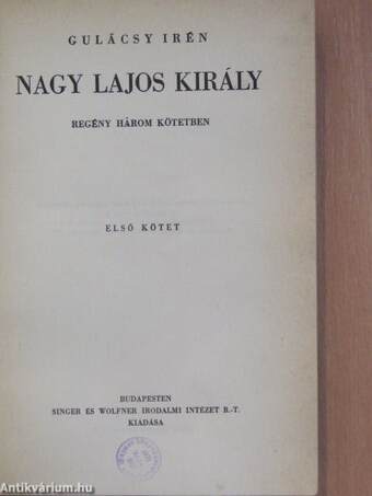 Nagy Lajos király I-III.