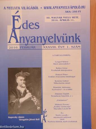 Édes anyanyelvünk 2016. február-december