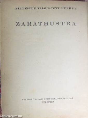 Zarathustra (rossz állapotú)