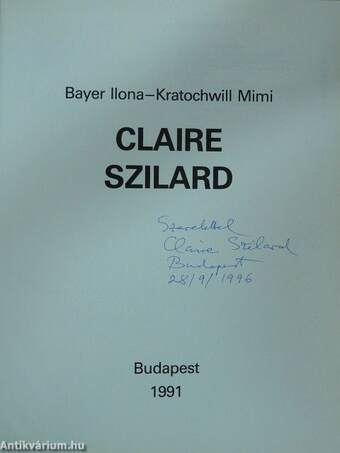 Claire Szilard (dedikált példány)