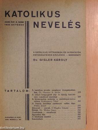 Katolikus Nevelés 1935. (nem teljes évfolyam)/1936. január-december