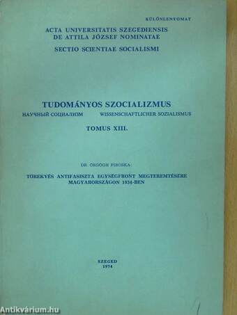 Tudományos szocializmus Tomus XIII. (dedikált példány)