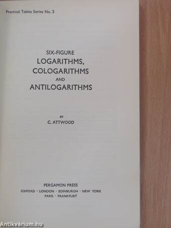 Six-figure logarithms, cologarithms and antilogarithms