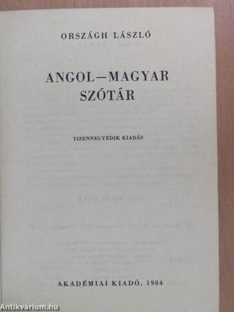 Angol-magyar szótár