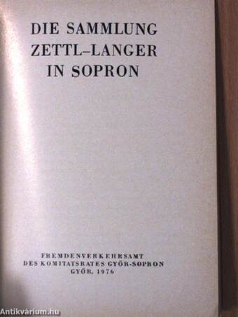 A Zettl-Langer gyűjtemény Sopronban (dedikált példány)