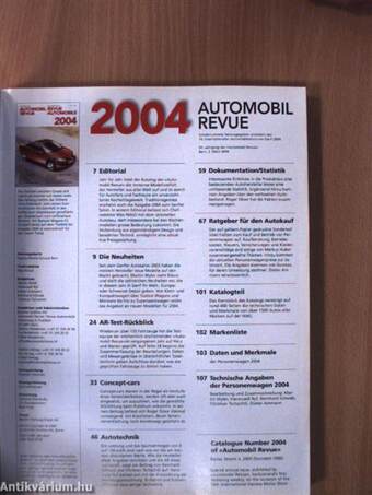 Automobil Revue 2004/Revue Automobile 2004