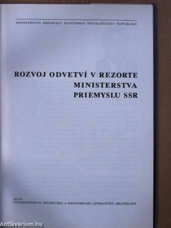 Rozvoj Odvetví v Rezorte Ministerstva Priemyslu Ssr