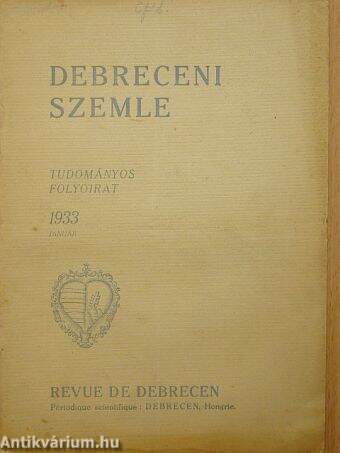 Debreceni Szemle 1933. január