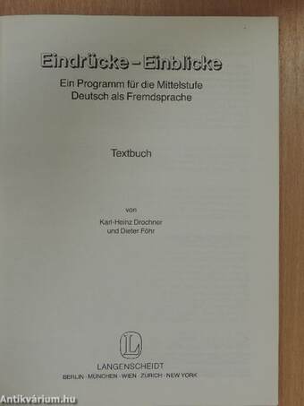 Eindrücke - Einblicke - Textbuch