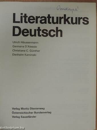 Literaturkurs Deutsch