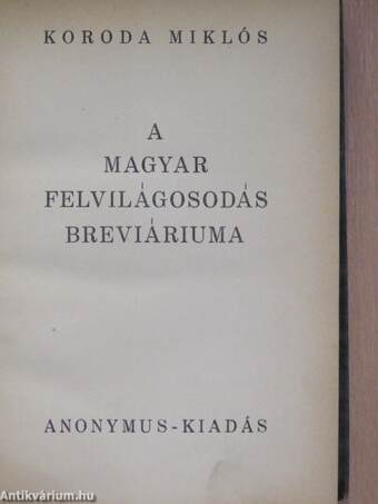 A magyar felvilágosodás breviáriuma