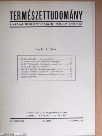 Természettudomány 1948. március