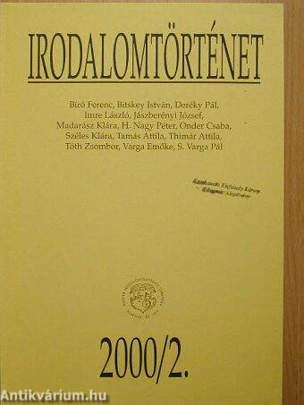 Irodalomtörténet 2000/2.