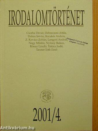 Irodalomtörténet 2001/4.