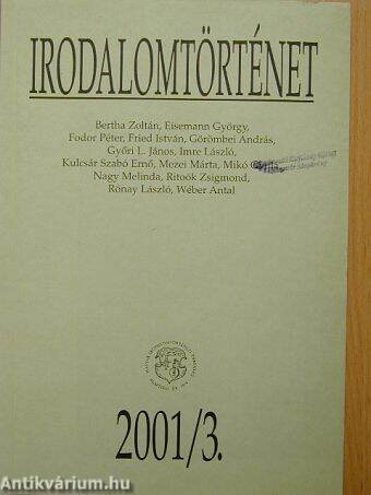 Irodalomtörténet 2001/3.