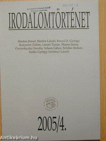 Irodalomtörténet 2005/4.