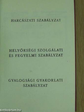 A Vörös Hadsereg szolgálati szabályzata a magyar internacionalisták számára (minikönyv)