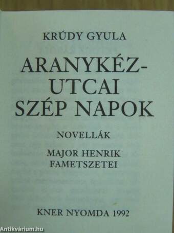 Aranykézutcai Szép Napok (minikönyv)