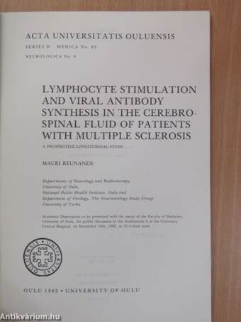 Lymphocyte Stimulation and Viral Antibody Synthesis in the Cerebrospinal Fluid of Patients with Multiple Sclerosis