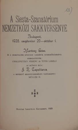 A Siesta-Szanatórium nemzetközi sakkversenye