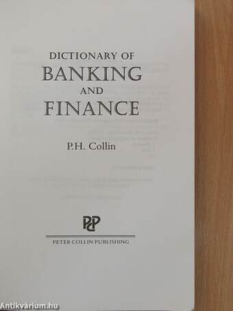 Dictionary of Banking and Finance