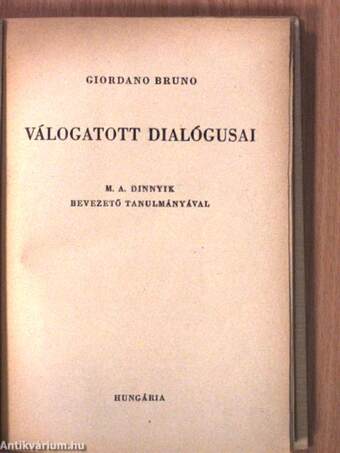 Giordano Bruno válogatott dialógusai