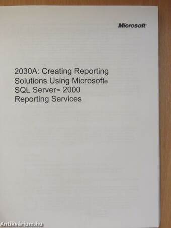 Microsoft Official Course 2030A