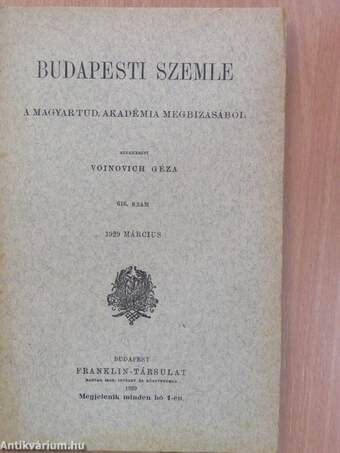 Budapesti Szemle 1929. március