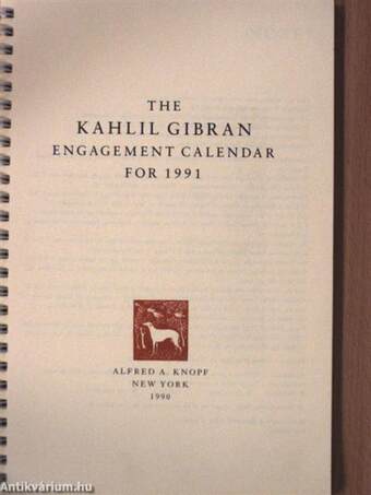 The Kahlil Gibran Engagement Calendar for 1991