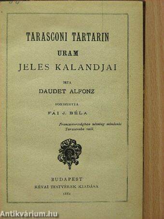 Tarasconi Tartarin uram jeles kalandjai