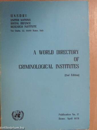 A world directory of criminological institutes