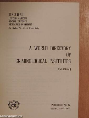 A world directory of criminological institutes