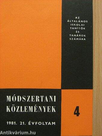 Módszertani Közlemények 1981/4.