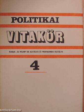 Politikai Vitakör 1978/4.