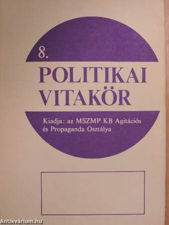 Politikai Vitakör 1976/8.