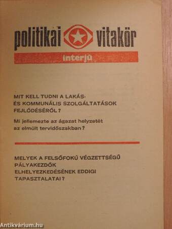 Politikai Vitakör 1977/8.